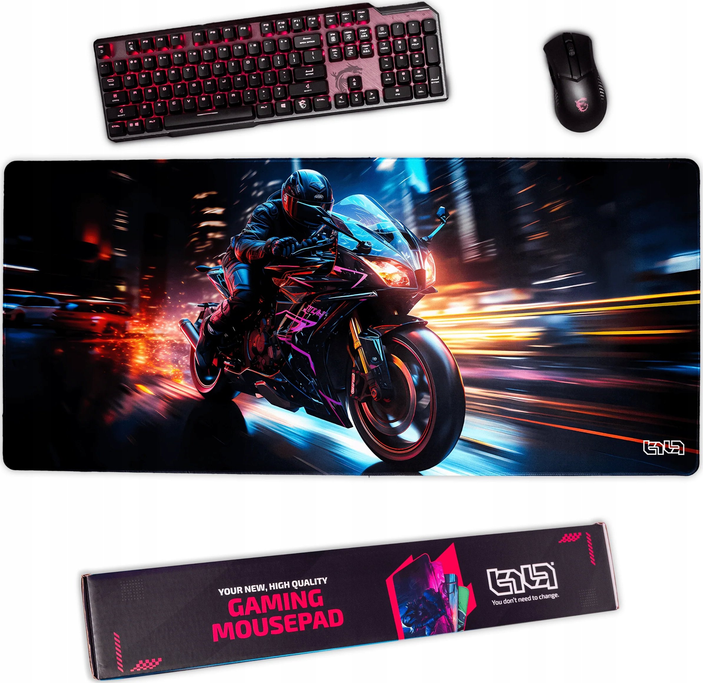 Podkładka pod Mysz XXL Neonowy Jednoślad 90x40 TILT – Komfort i styl w Twoim biurze