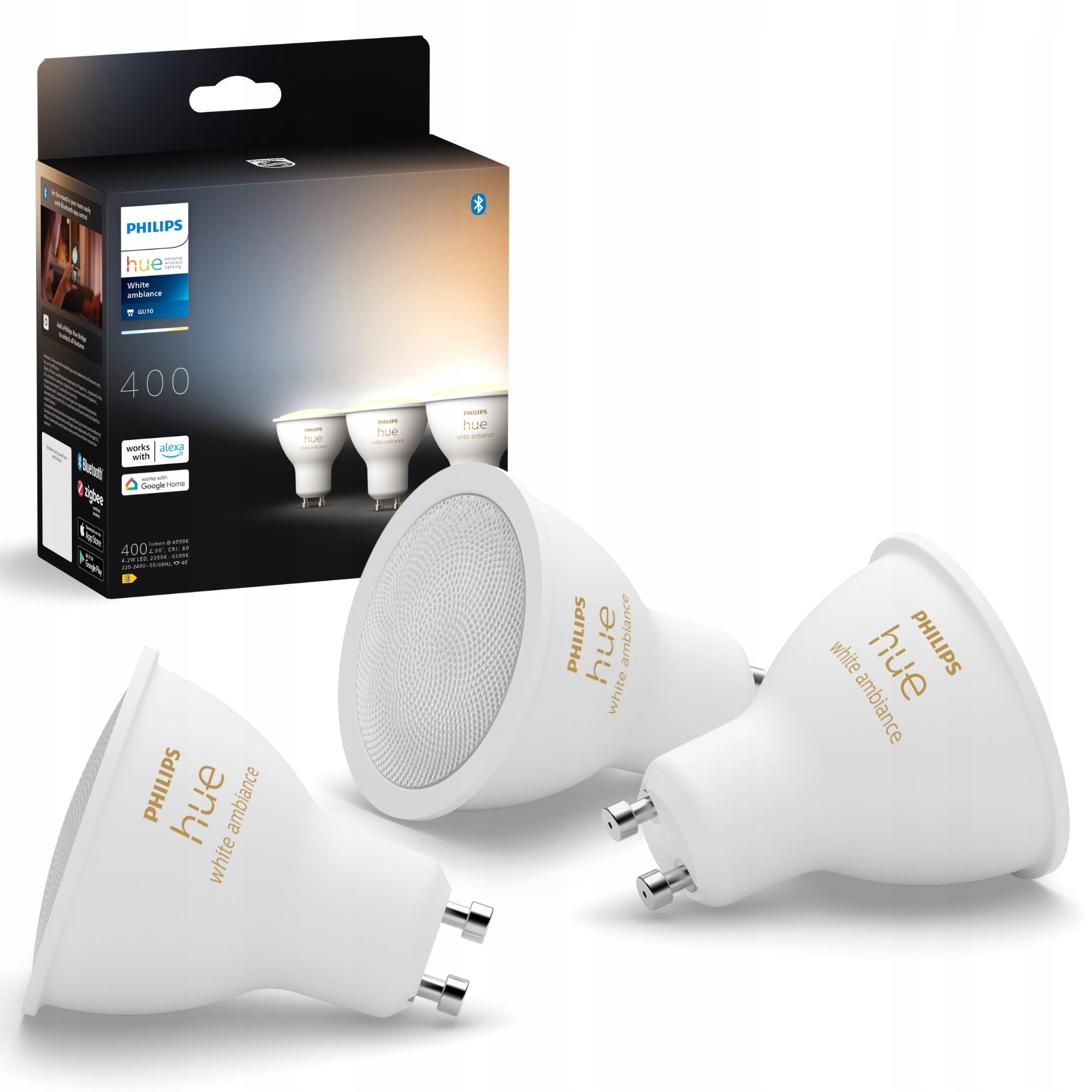 Żarówki LED Philips Hue White Ambiance GU10 – Oświetlenie dostosowane do Twoich potrzeb