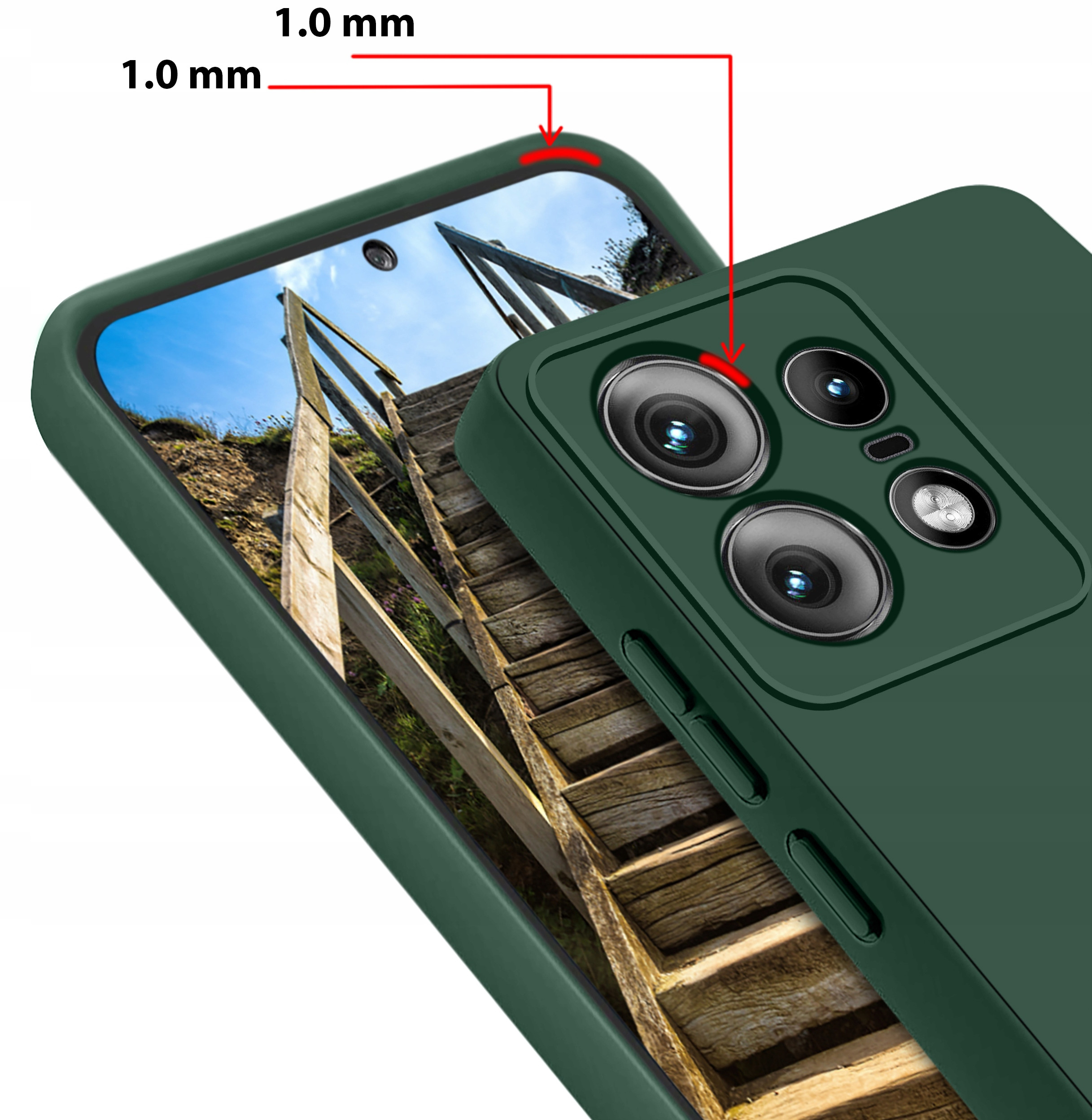 Podwyższone ranty dla dodatkowej ochrony ekranu