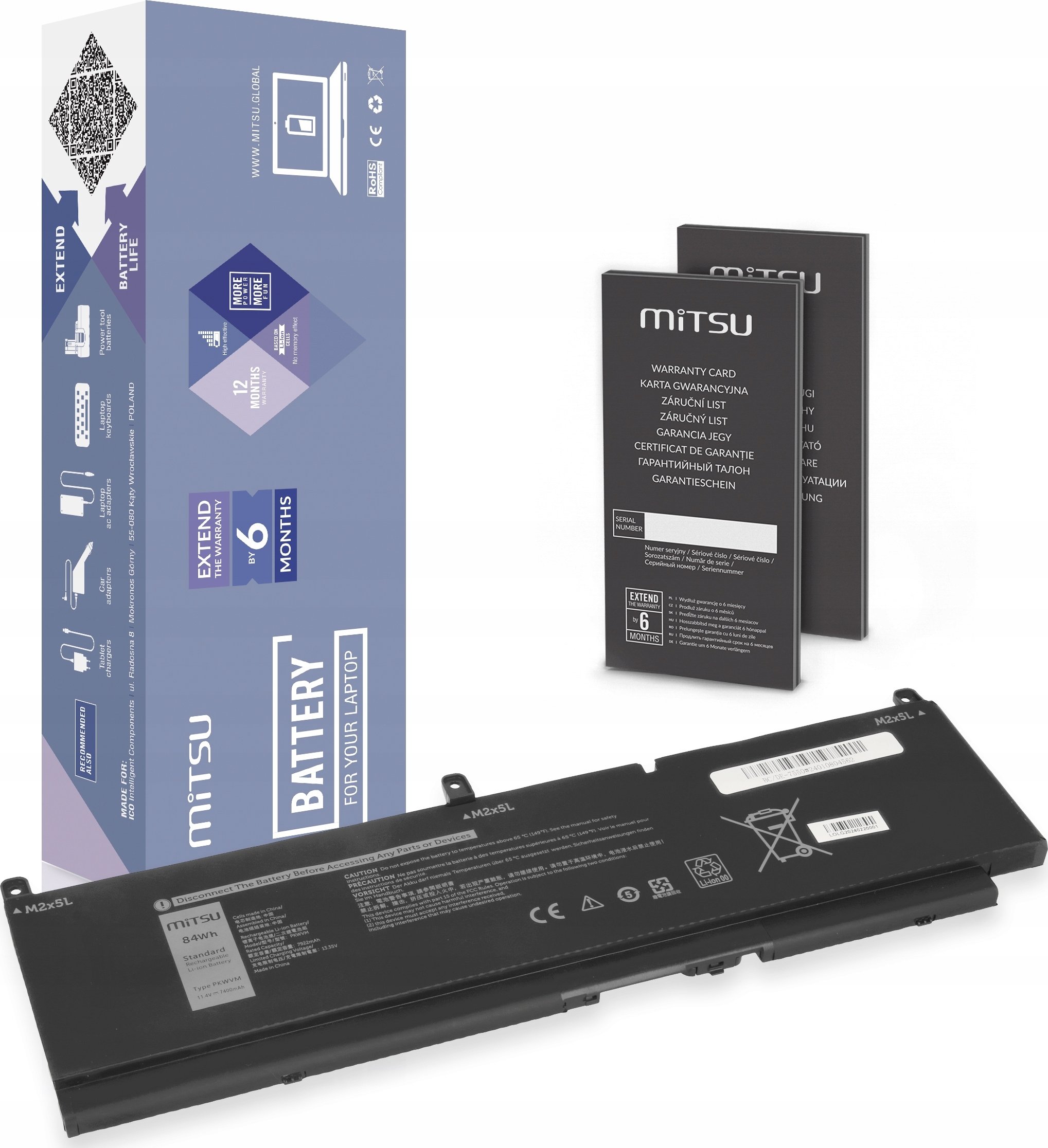 Bateria Mitsu PKWVM do Dell Precision 15 7550, 7560 i 7760 – Wydajność i niezawodność