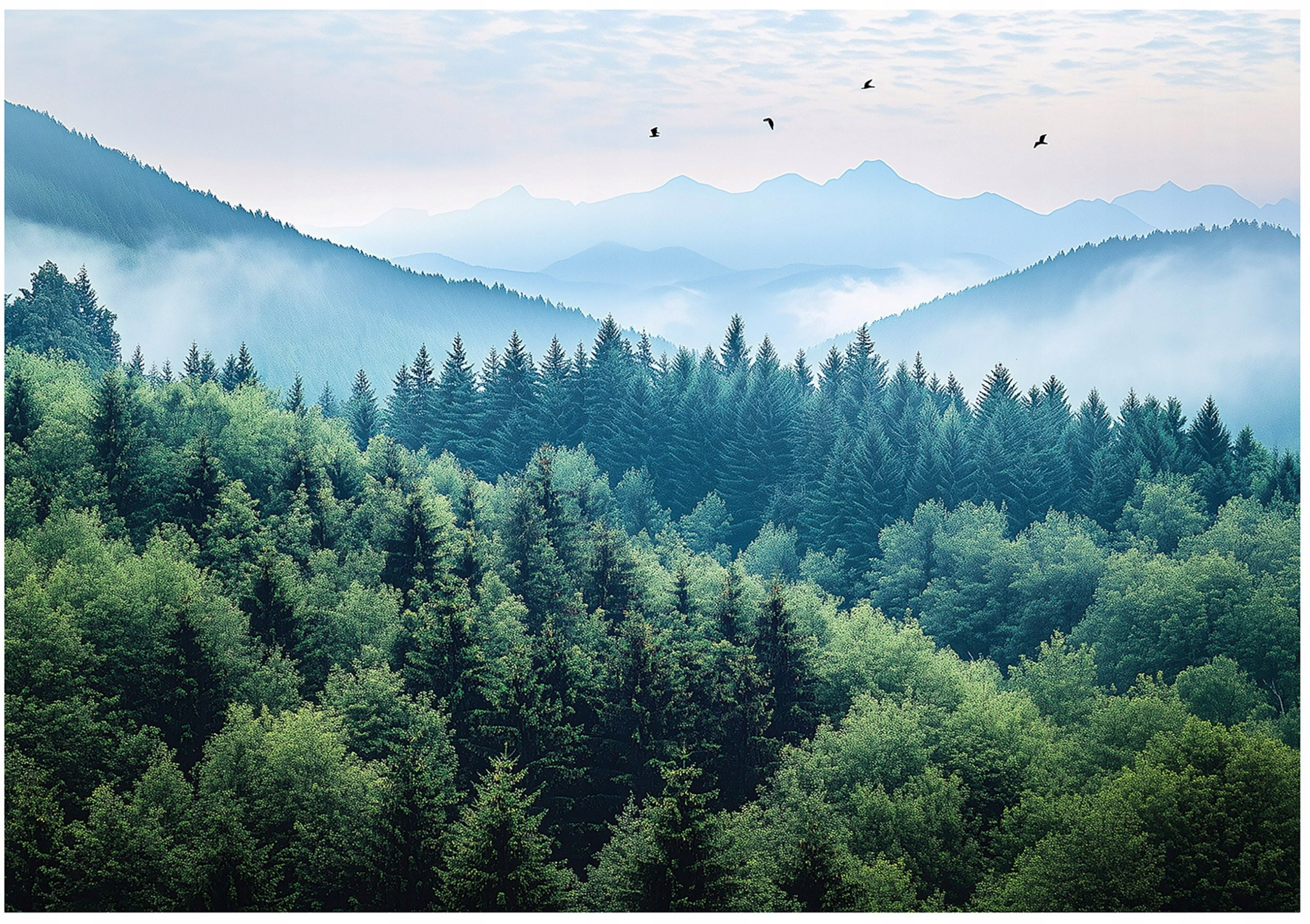 Fototapeta 3D Góry Las Mgła Natura Sypialnia Salon Tapeta Flizelina 400x280 – Ożyw swoje wnętrze