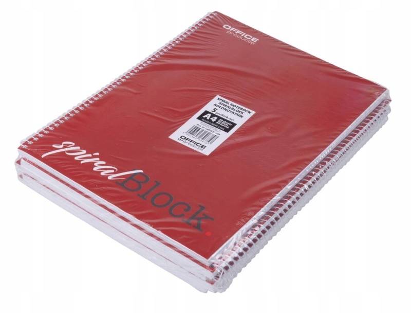 Kołonotatnik Office Products A4/80k linia bordowy – Idealny do biura i szkoły