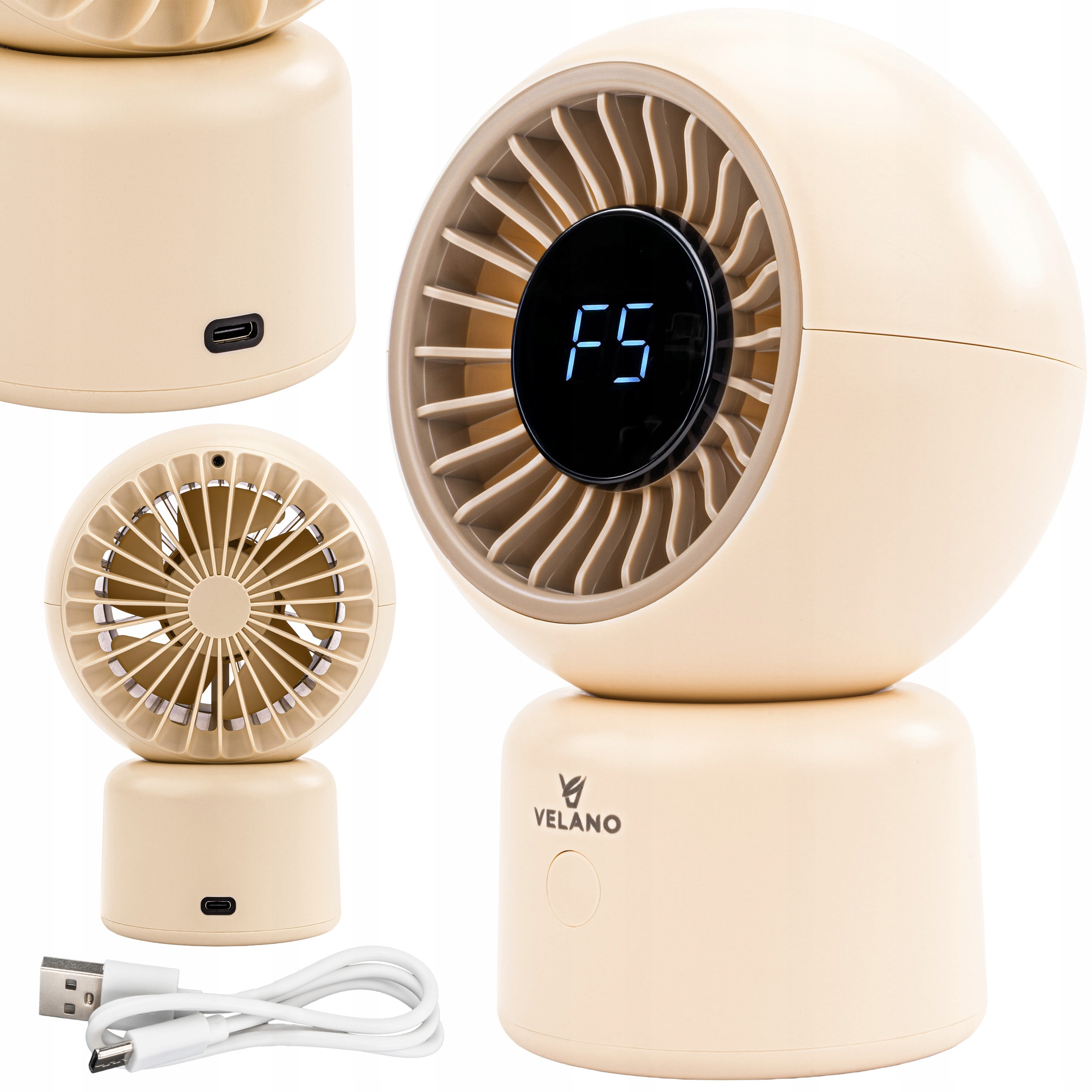 WENTYLATOR BIURKOWY AKUMULATOROWY WIATRAK STOŁOWY BEZPRZEWODOWY CICHY USB-C – Komfort i nowoczesność w Twoim biurze