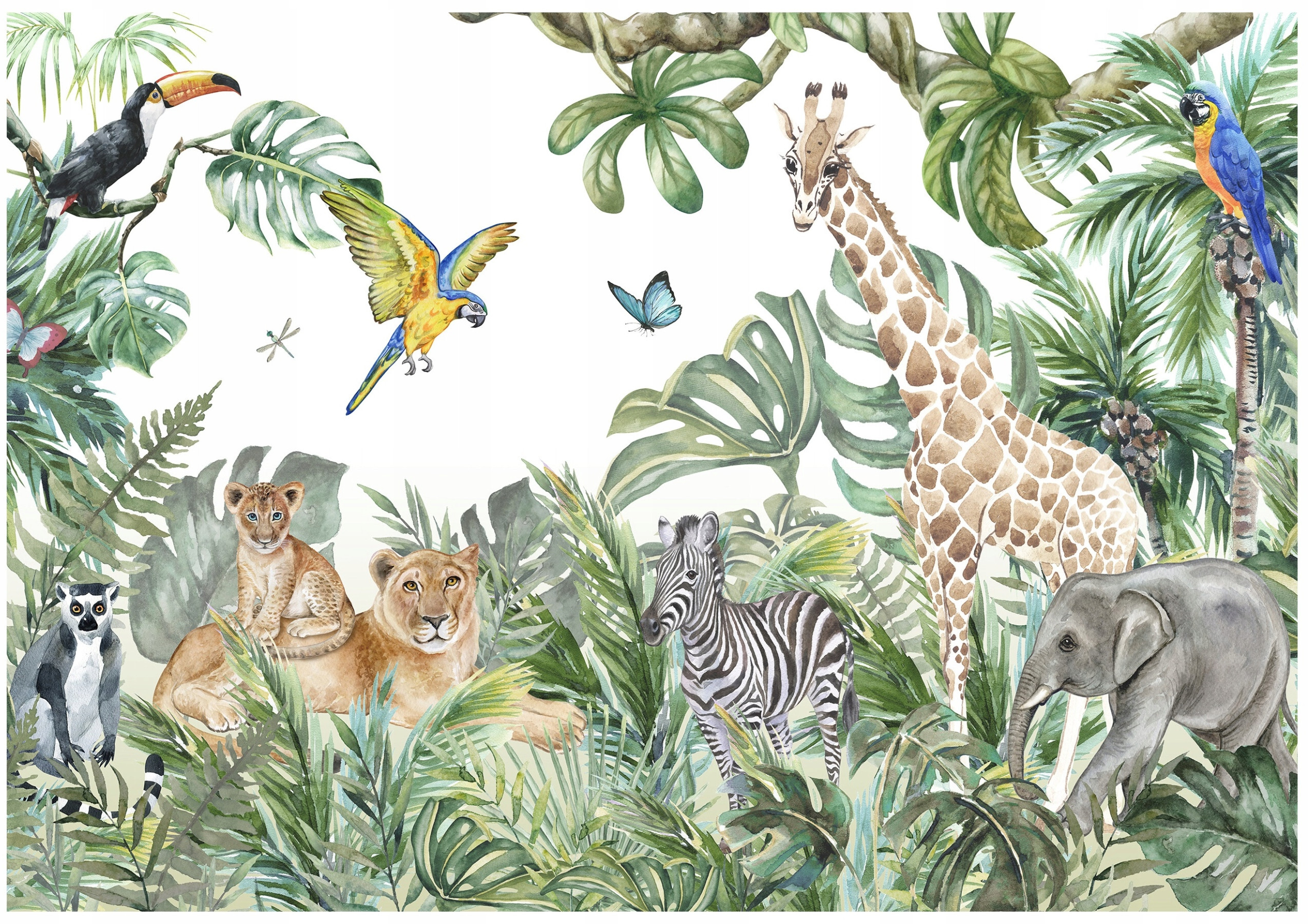 Fototapeta dla dzieci Las Zwierzęta Dżungla Safari 150x105 – Stwórz magiczny świat w pokoju dziecka