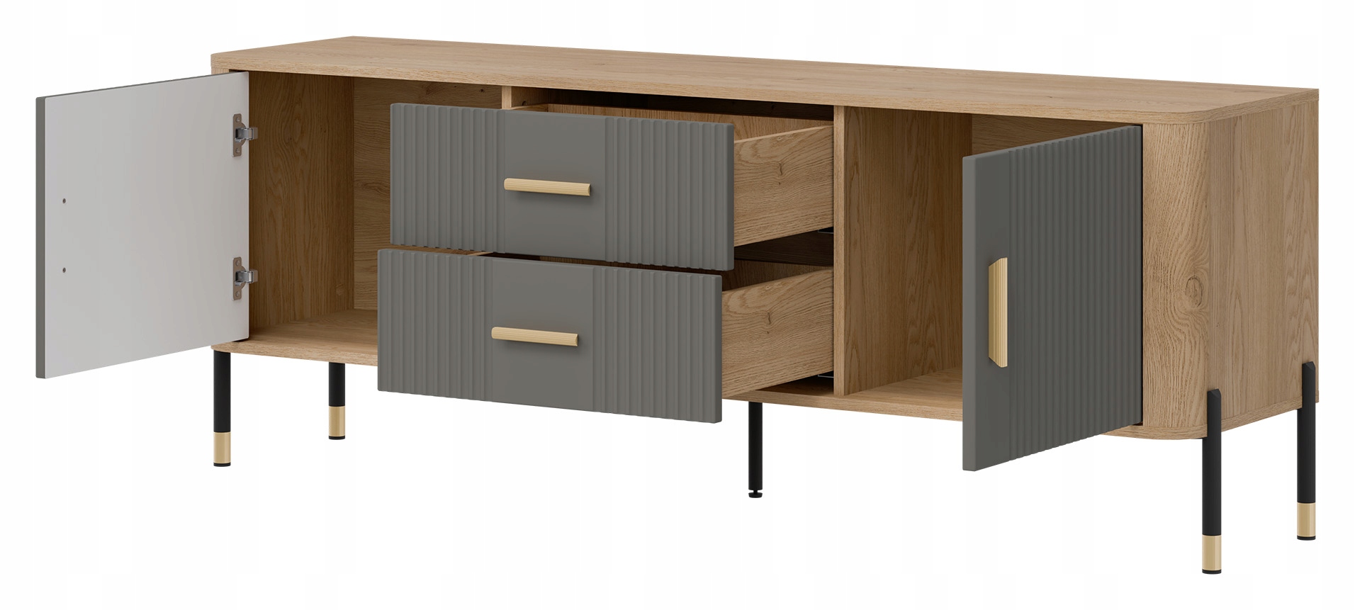 Nowoczesny design szafki RTV DANTE DT01 – Połączenie stylu i praktyczności
