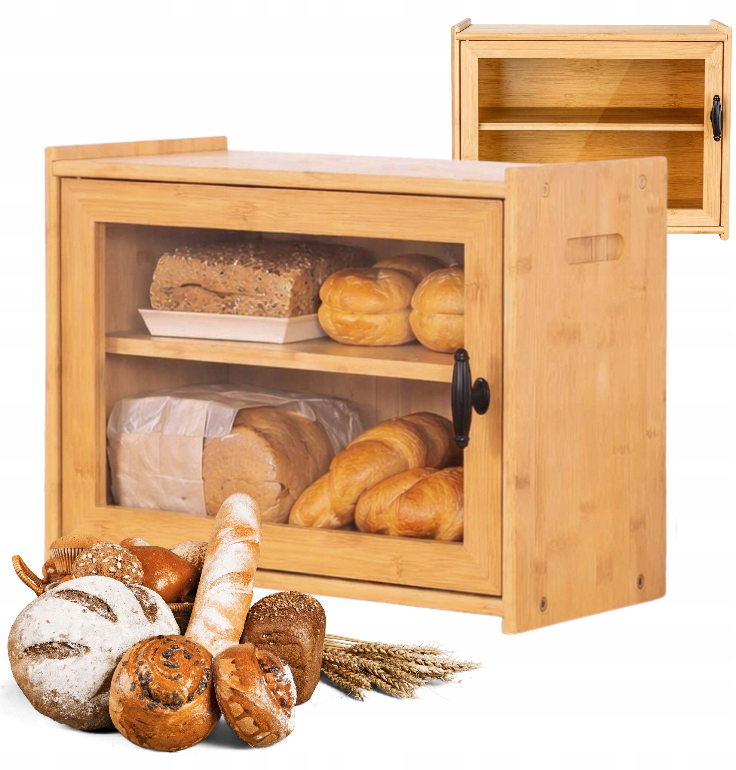 Chlebak DA572 – Pojemnik na pieczywo z deską bambusową