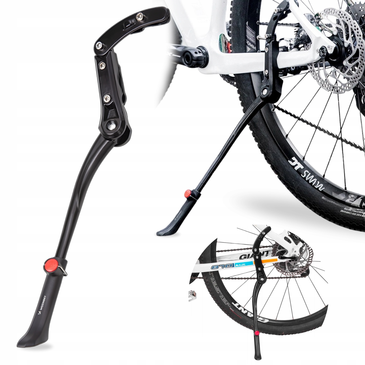 Stopka nóżka rowerowa podpórka stabilna - czarna Wozinsky WSR-01