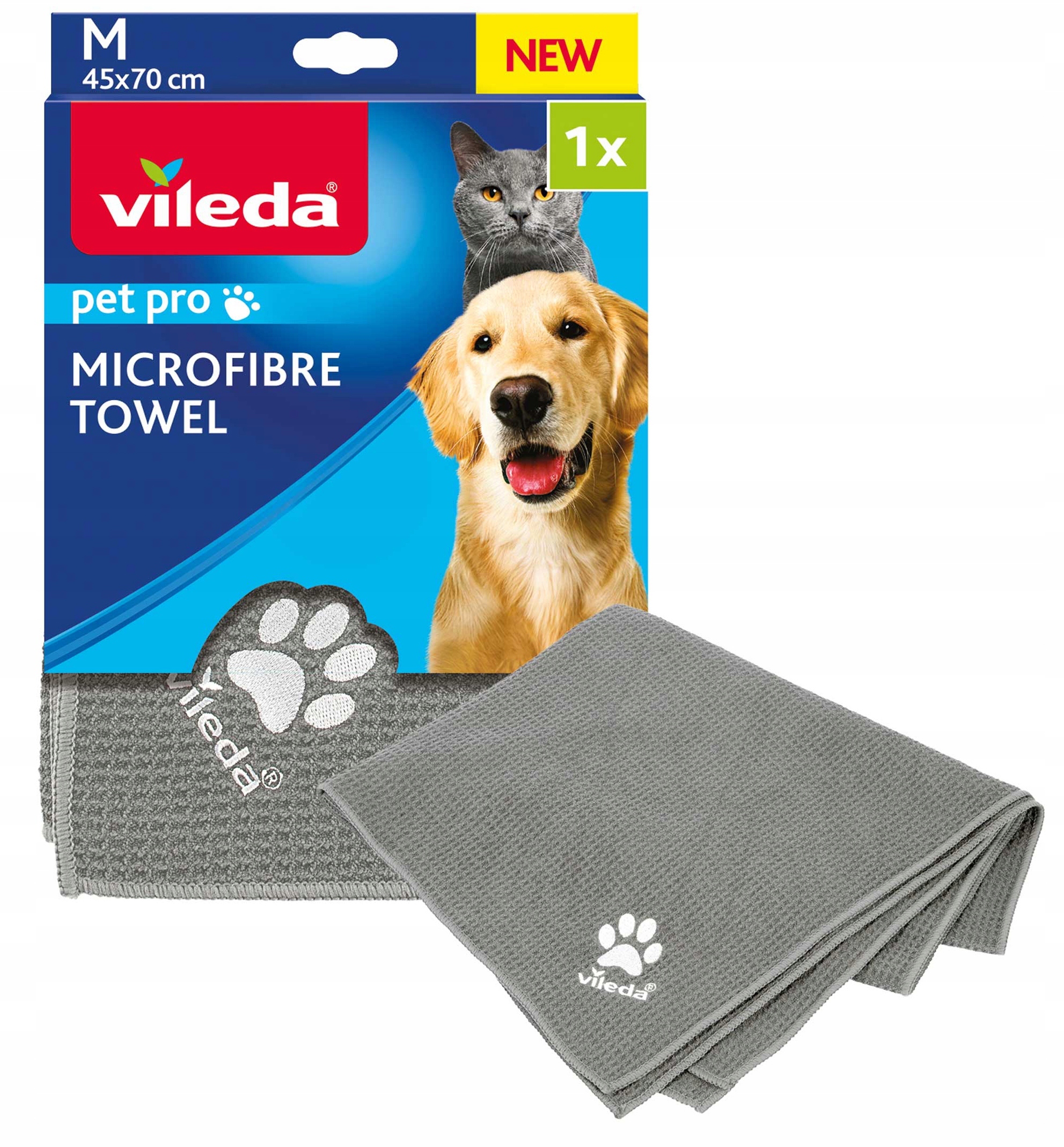 Vileda Pet Pro Ręcznik z Mikrofibry - M – Idealne rozwiązanie dla Twojego pupila