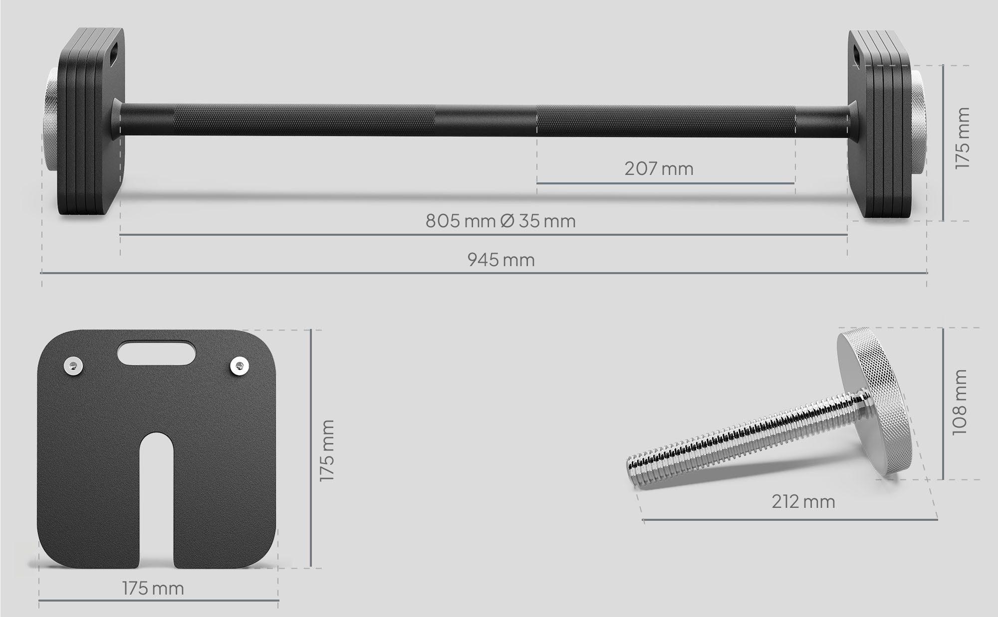 ZIPRO Sztanga SQUARE 26,5 kg