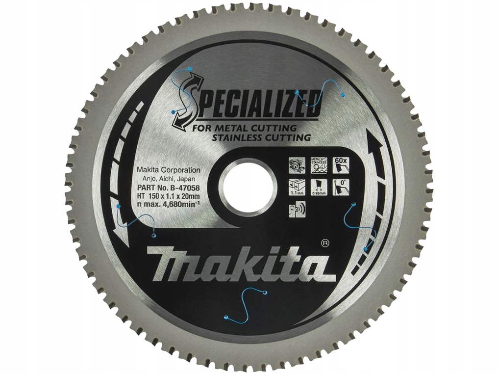 Tarcza do stali nierdzewnej 150x20mm z 60 zębami