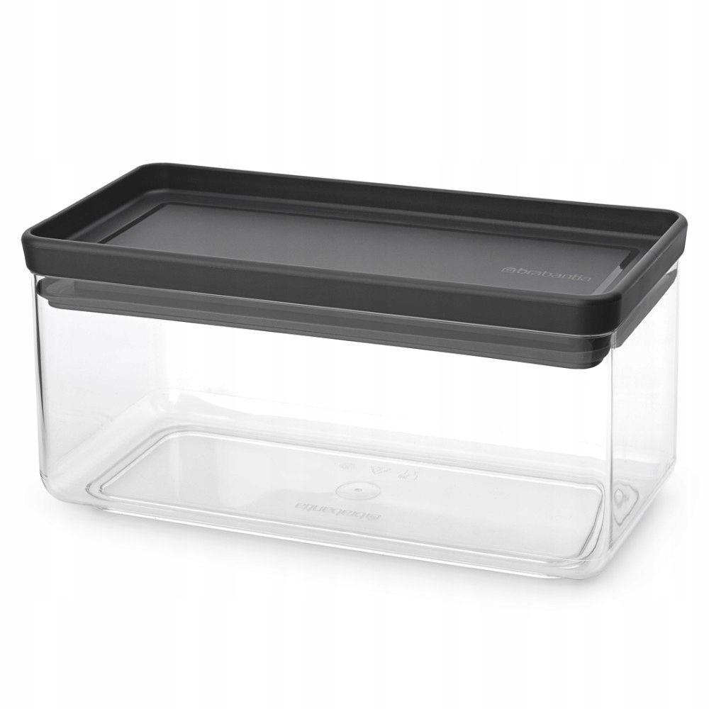 BRABANTIA - Tasty+ - Prostokątny pojemnik kuchenny - 1,5 l - Dark Grey