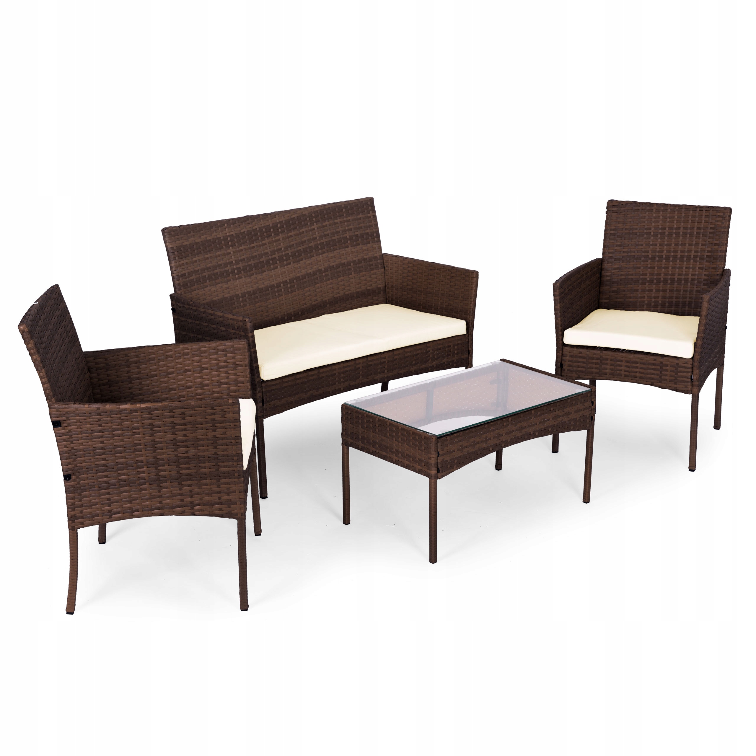 Komfortowy zestaw mebli ogrodowych dla 4 osób