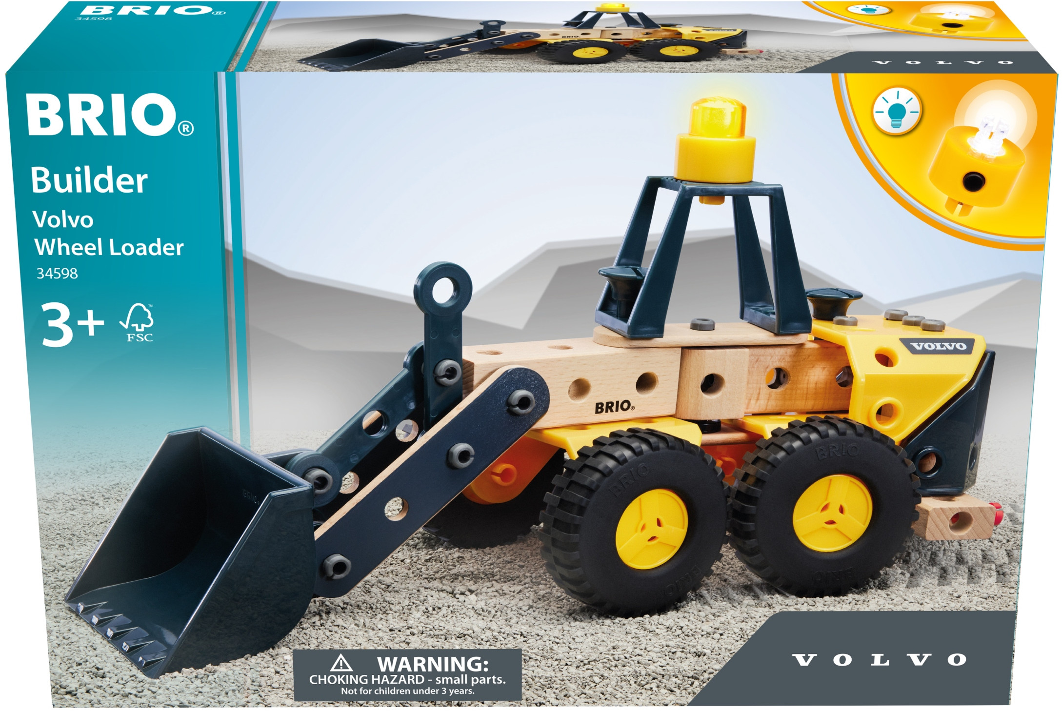 BRIO - Budowniczy Volvo Ładowarka Kołowa (34598) – Idealna zabawa dla małych budowniczych