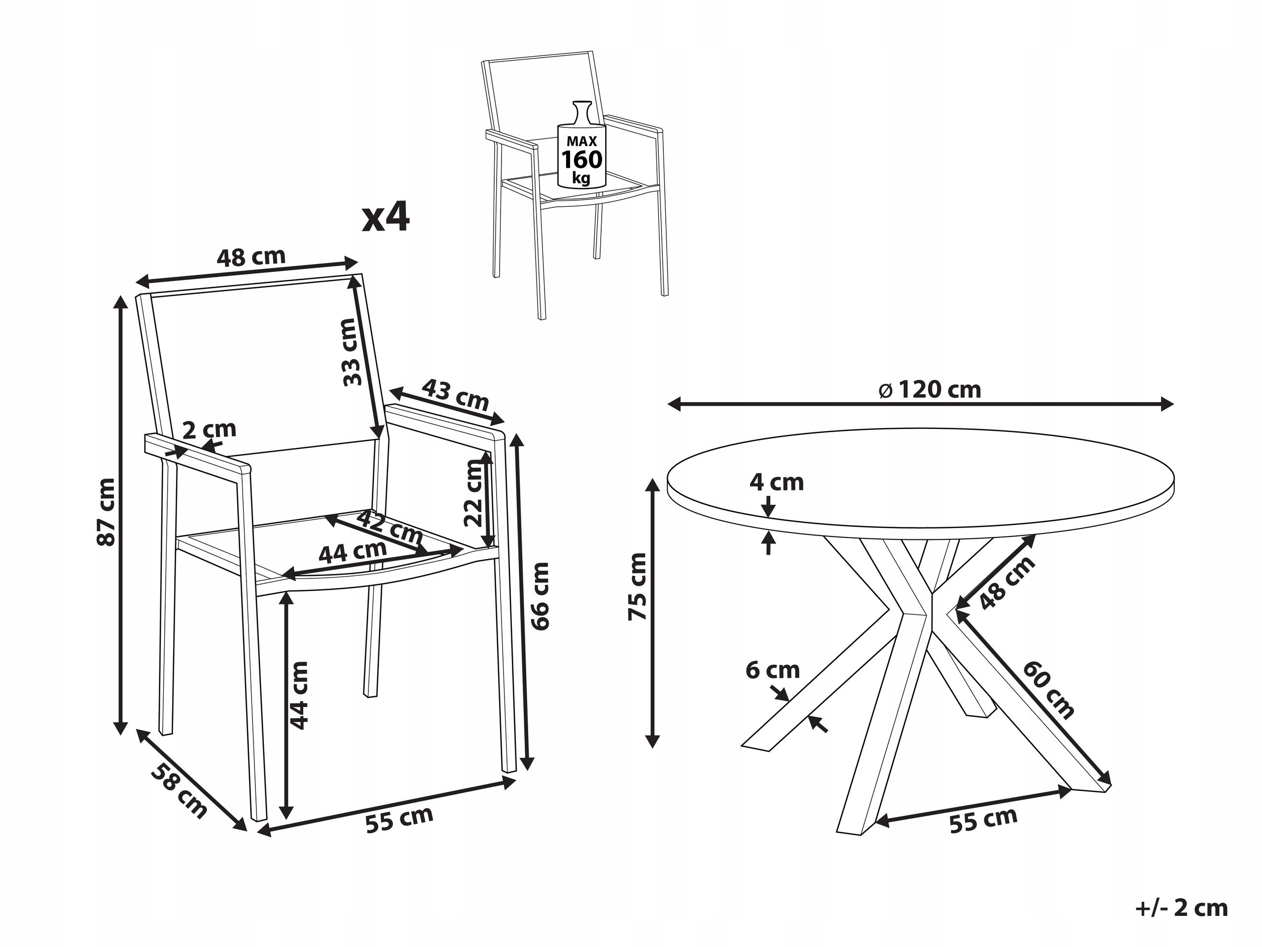 Stylowy stół okrągły z efektem marmuru