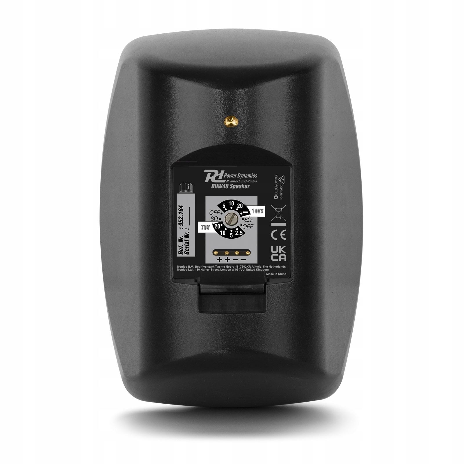 Regulowany przełącznik obrotowy - Elastyczność w trybie 100V lub 8 Ohm