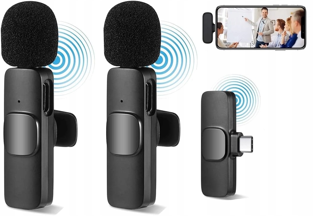Mikrofon krawatowy 2x nadajnik + odbiornik Android USB-C K9 – Idealne rozwiązanie do nagrywania dźwięku
