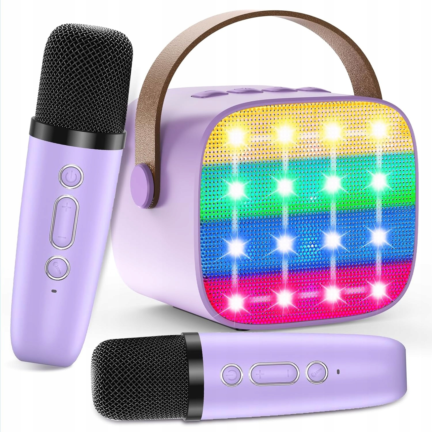 Zestaw do mini Karaoke LED dla Dzieci – Mały Głośnik + 2 Mikrofony
