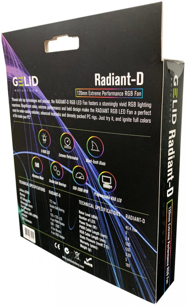 Gelid 120mm D-RGB Radiant-D (FN-RADIANTD-20) – Wydajny wentylator z podświetleniem RGB