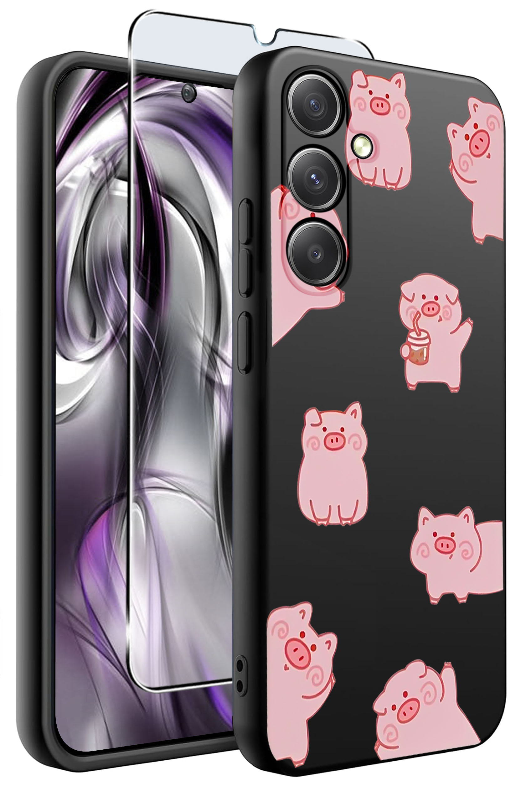 ETUI do Samsung Galaxy S25 WZORY | SILIKONOWE MATT CASE + SZKŁO HARTOWANE 9H
