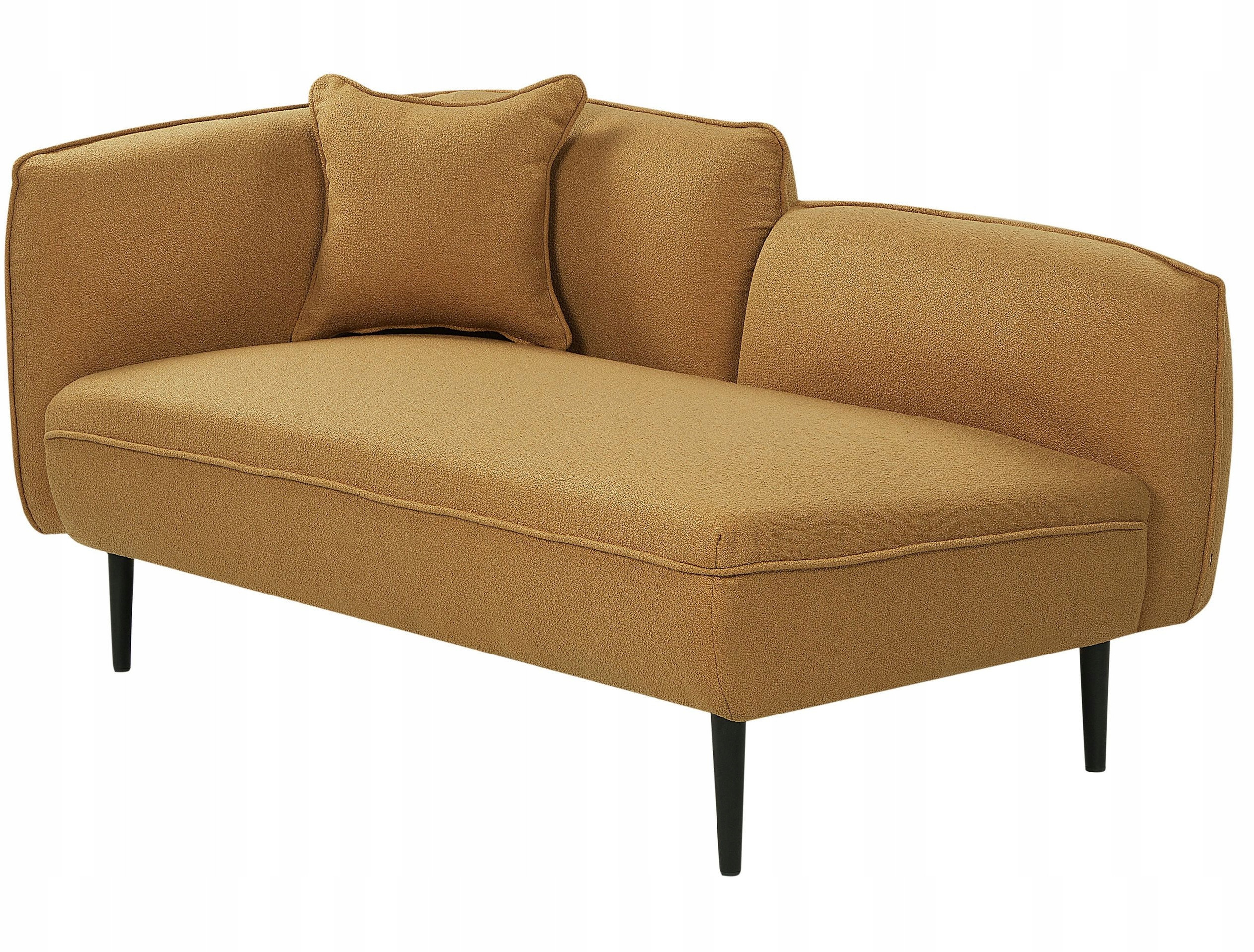 Szezlong boucle lewostronny musztardowy CHEVANNES – Elegancja i komfort w Twoim wnętrzu