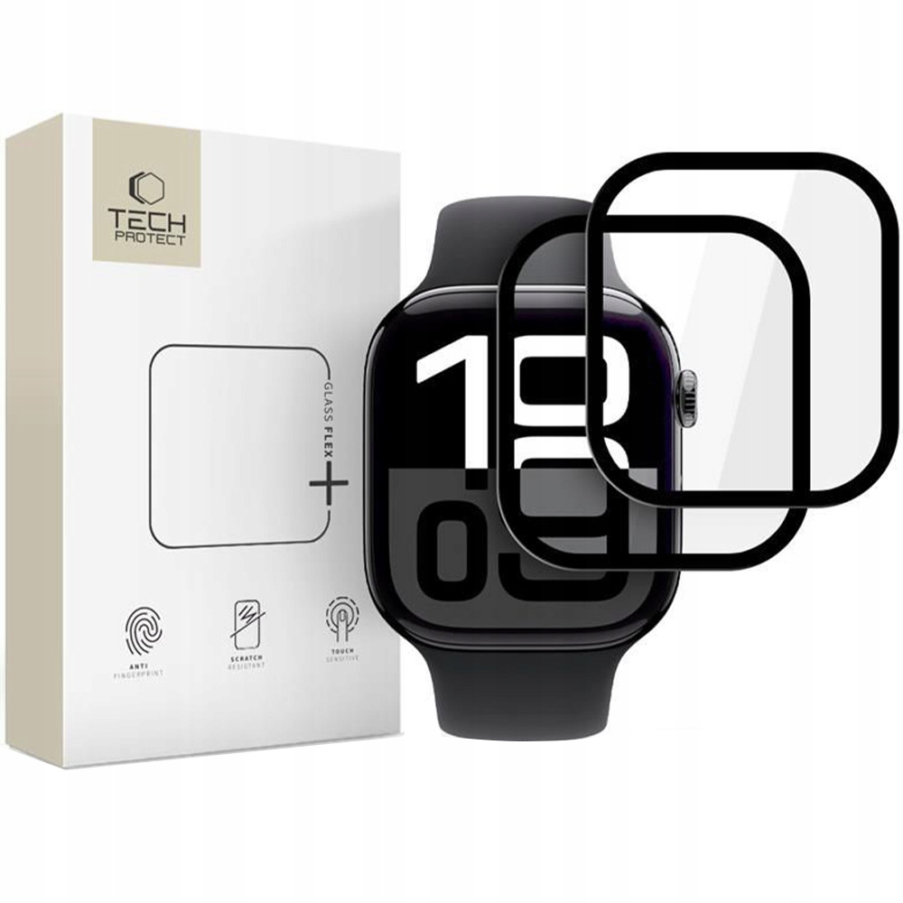 Szkło hybrydowe Tech-Protect Glass Flex+ 2-Pack do Apple Watch 10 (46 mm) – Doskonała ochrona ekranu