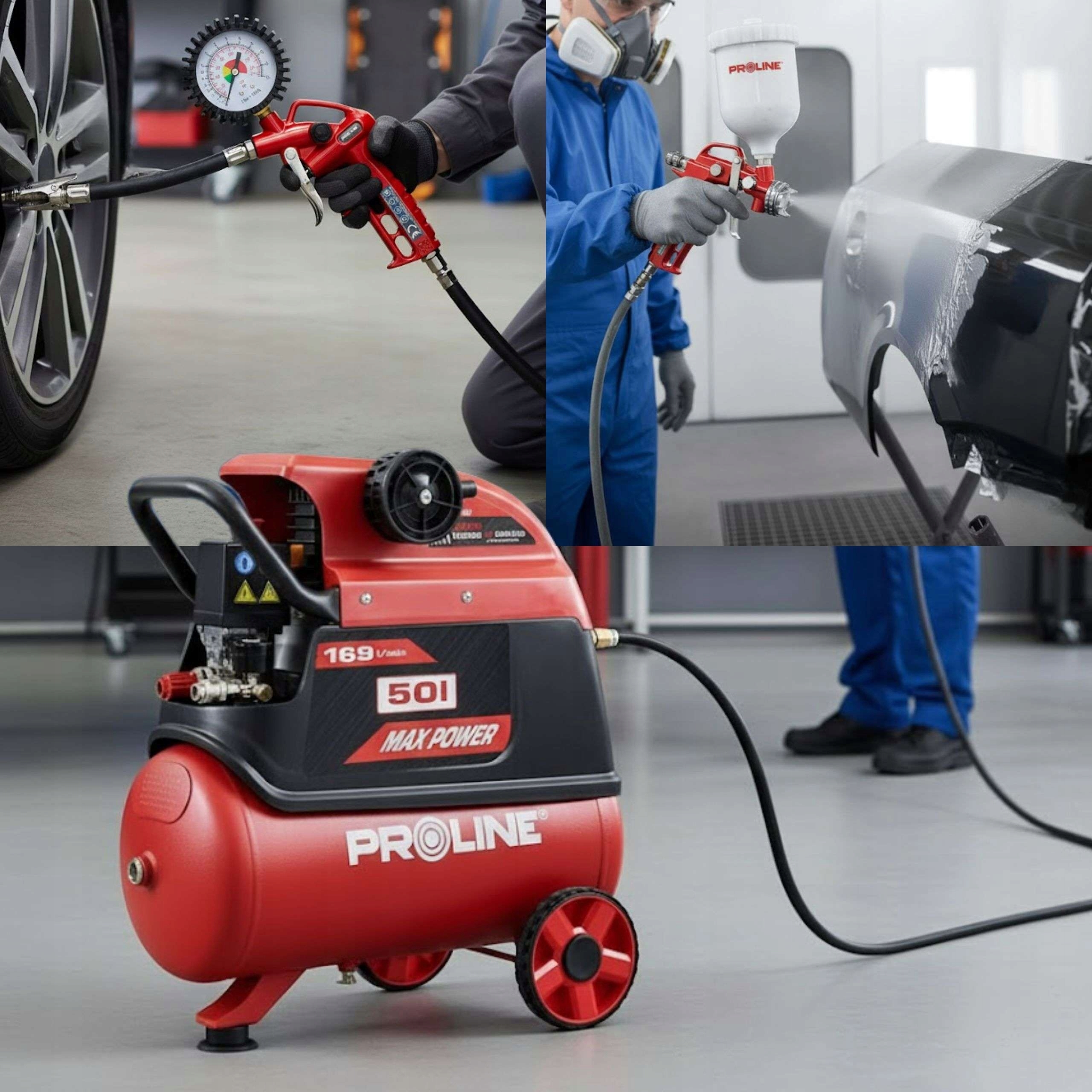 Wysoka moc silnika 1500W – Szybkie i efektywne sprężanie powietrza