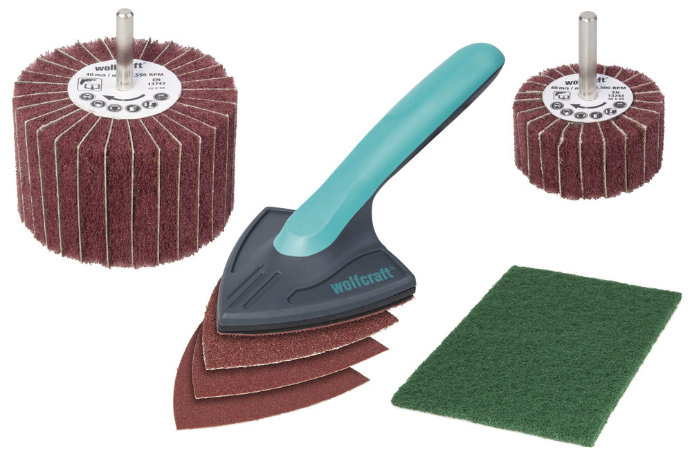 Wolfcraft Zestaw do obróbki drewna 7 cz. – Idealne narzędzie do renowacji mebli