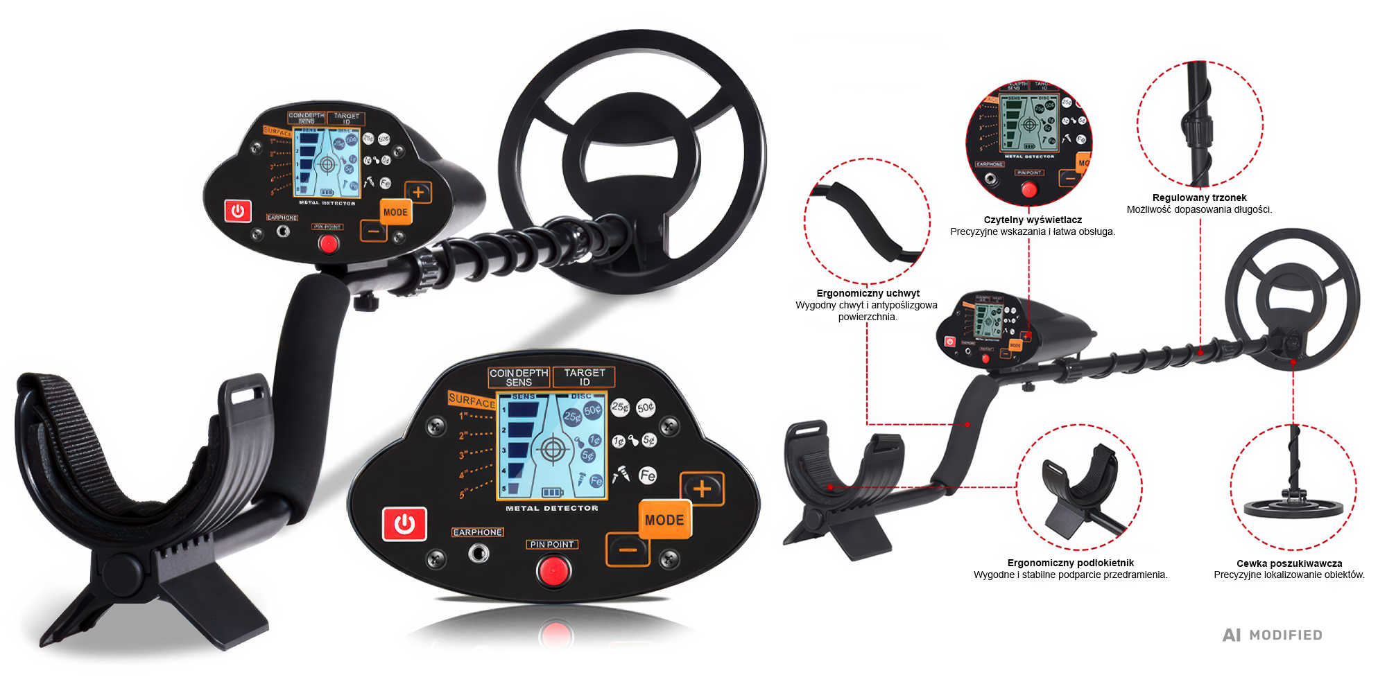 Wykrywacz metalu K&F Concept MD-5030 - Precyzyjne lokalizowanie z funkcją PINPOINT