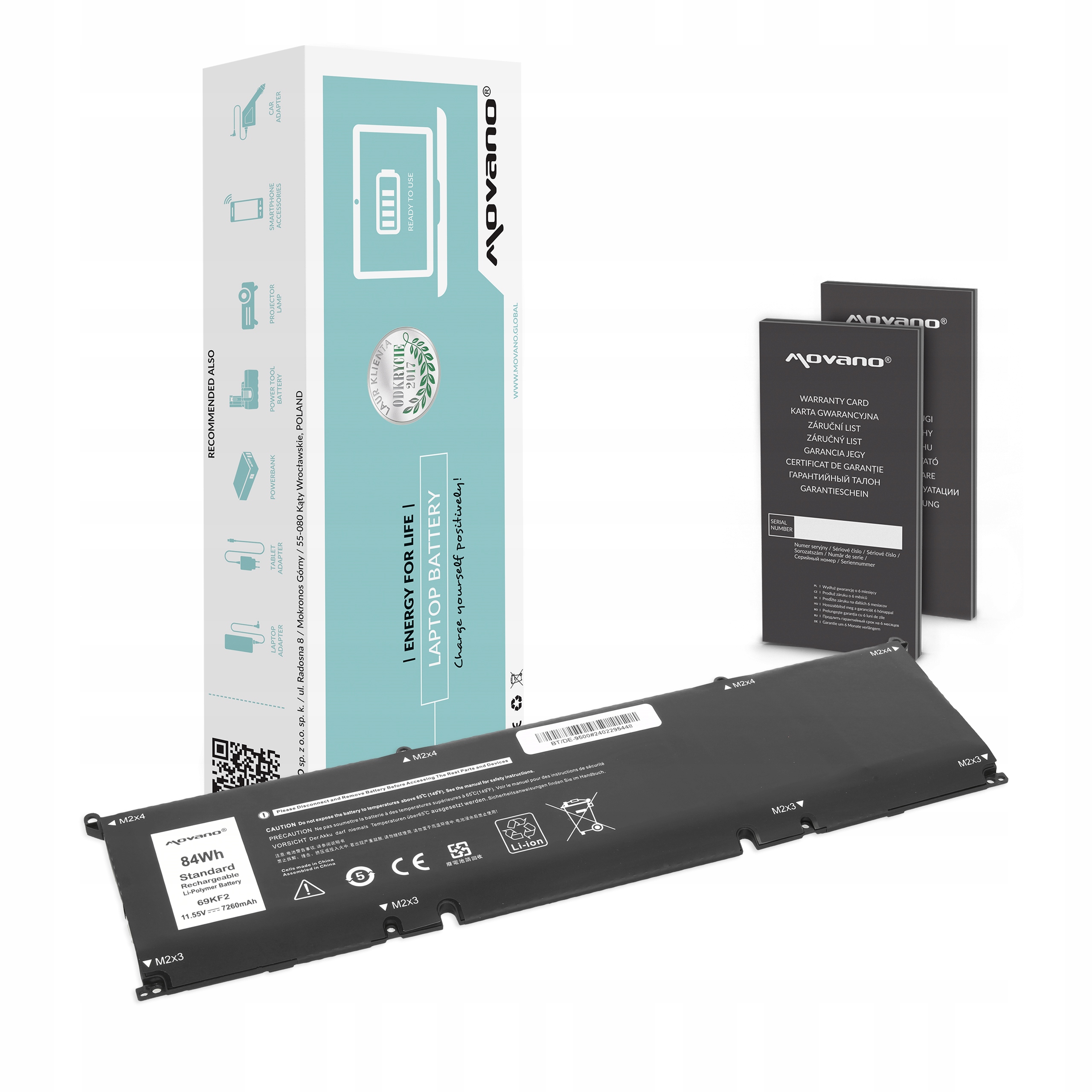 Bateria Movano 69KF2 do Dell Alienware M17 M15 R3 R4 Precision 5550 XPS 9500 – Wydajność i niezawodność