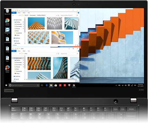Close up display on the Lenovo ThinkPad X395.