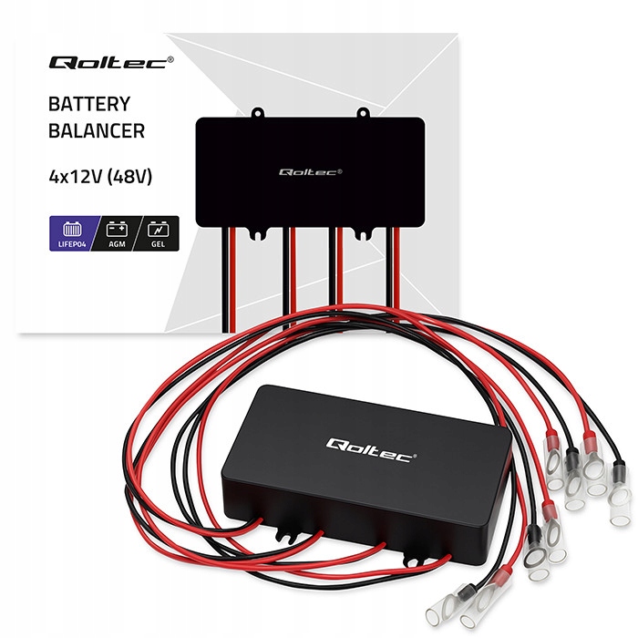 QOLTEC 51098 Balanser napięcia 48V do akumulatorów 4 x 12V | 10A | LiFePO4 AGM GEL – Niezawodne wsparcie dla Twojej instalacji