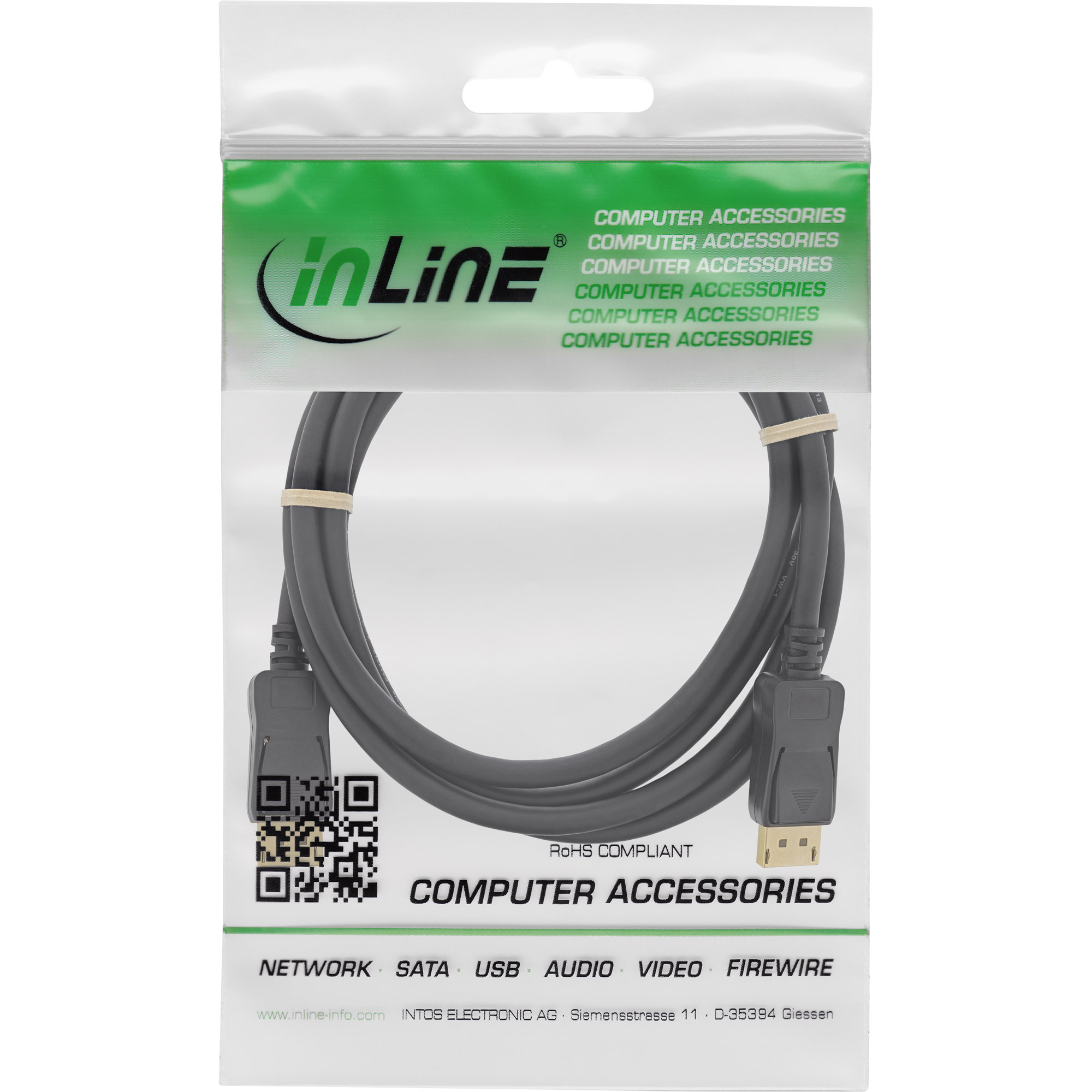 Kabel DisplayPort InLine 0.3m czarny – Idealne połączenie dla Twojego monitora