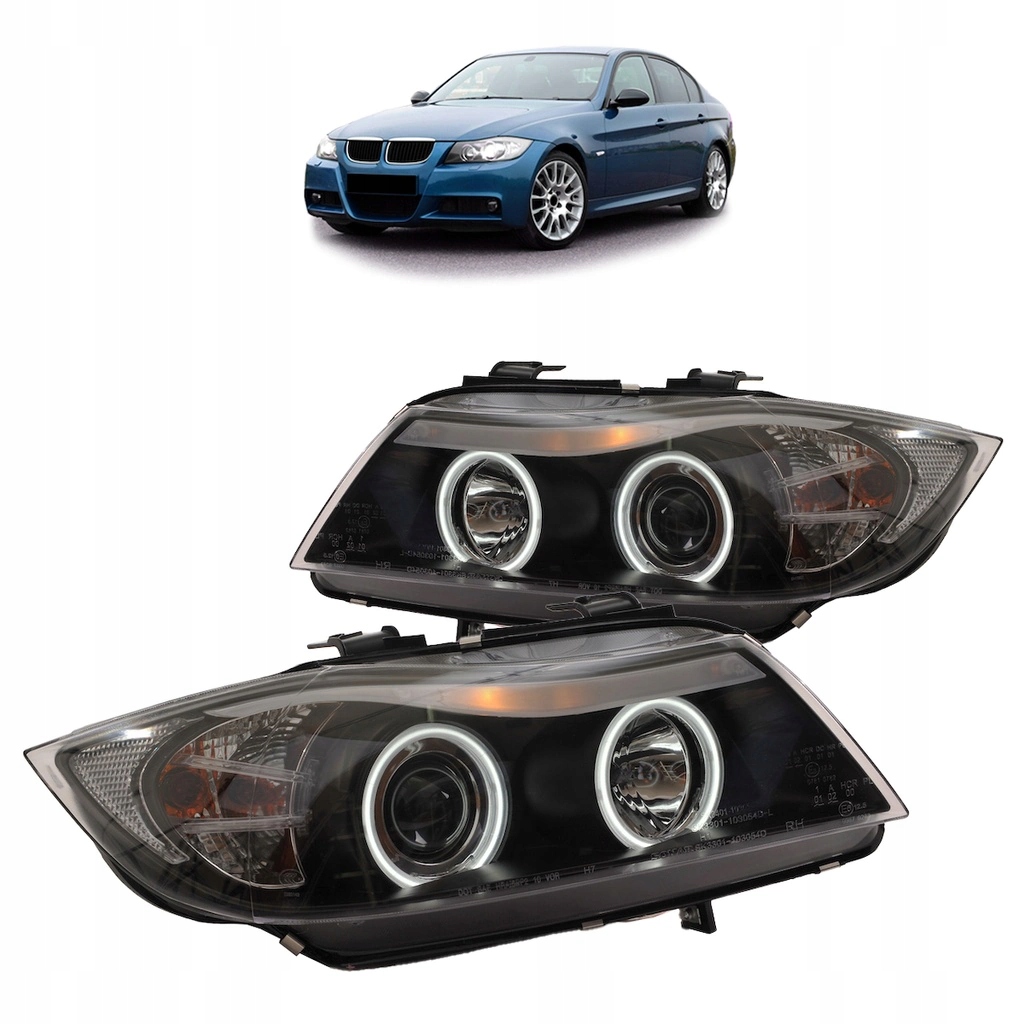 Lampy BMW 3 E90 E91 Przód CCFL Black – Styl i bezpieczeństwo na drodze