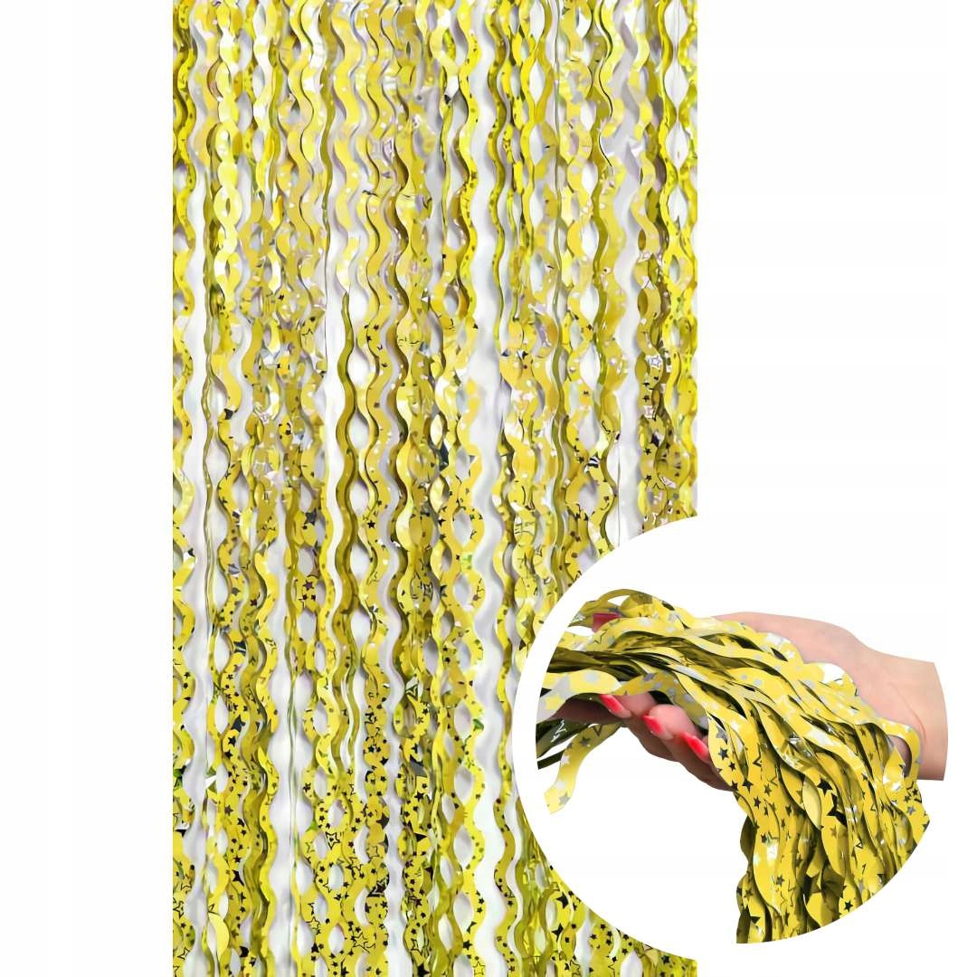 Ozdobne srebrne gwiazdki w metalicznym złotym kolorze