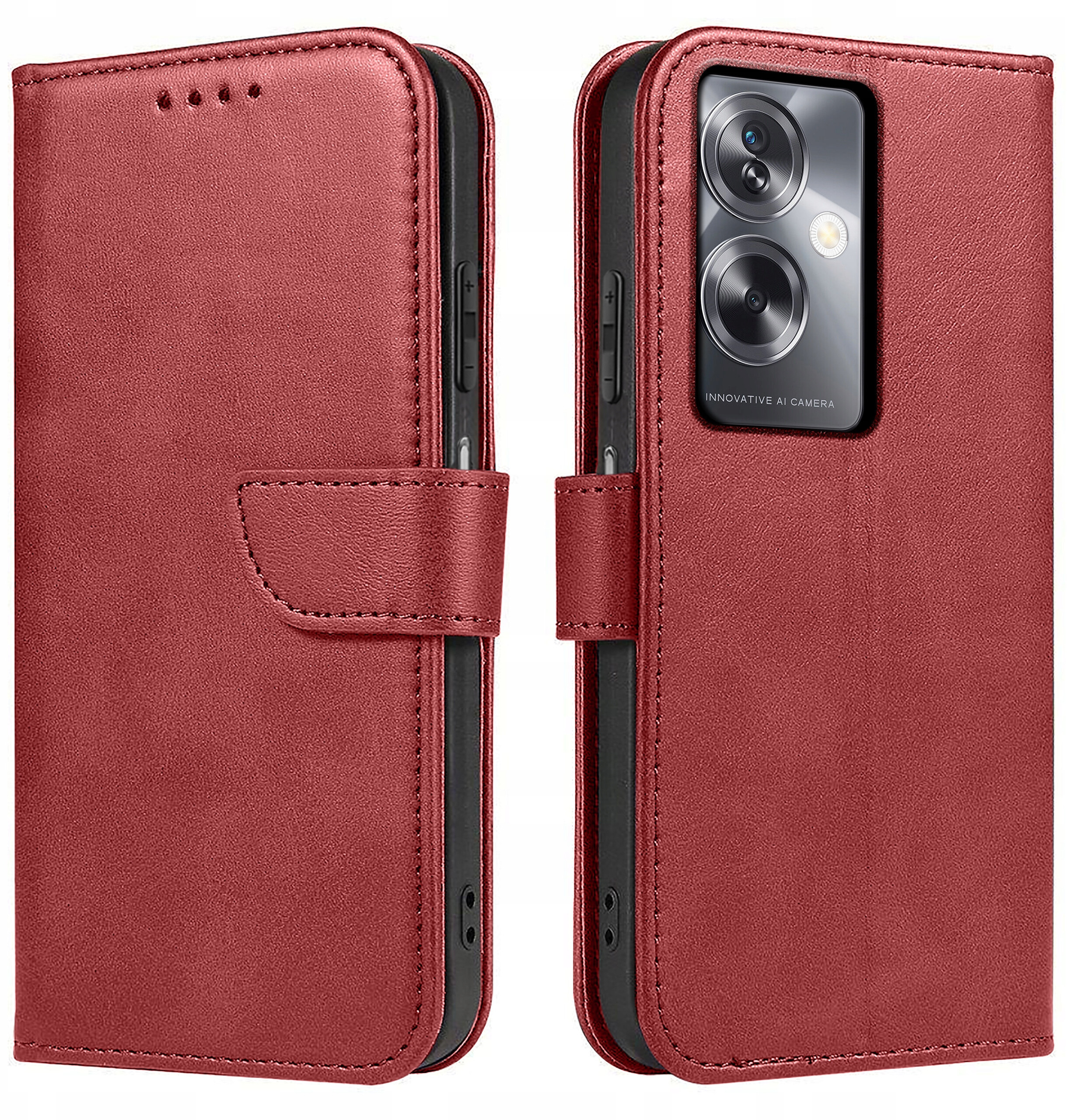 Etui do Oppo A79 5G Skórzane PORTFEL SKIN CASE + Szkło Hartowane 9H – Ochrona i styl w jednym