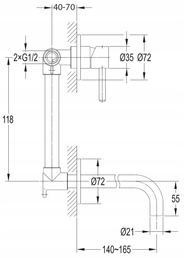 Wylewka o zasięgu 16,5 cm – Komfort użytkowania