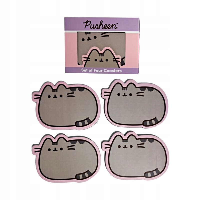 Pusheen Podkładka pod napoje 4 szt. – Uroczy dodatek do Twojego wnętrza