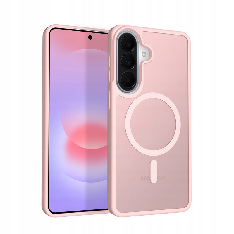 Crong Hybrid Matte Magnetic – Etui MagSafe dla Samsung Galaxy A37 / A36 w kolorze różowym