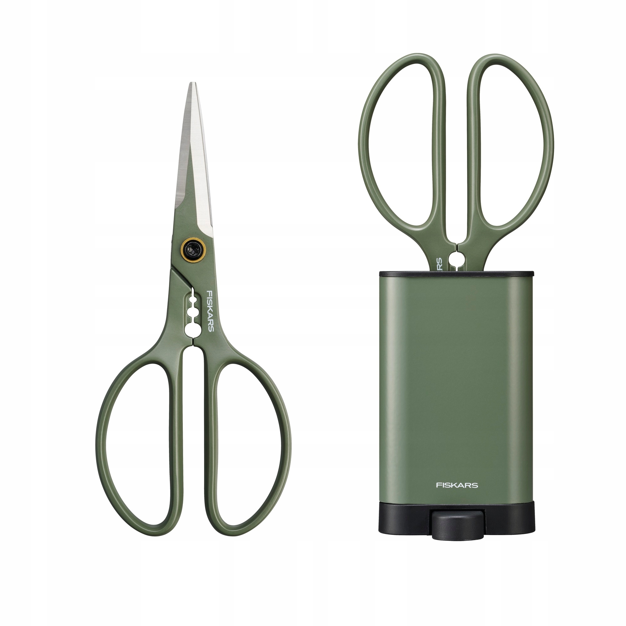 Zestaw narzędzi do pielęgnacji roślin Fiskars – Trimmer z pojemnikiem