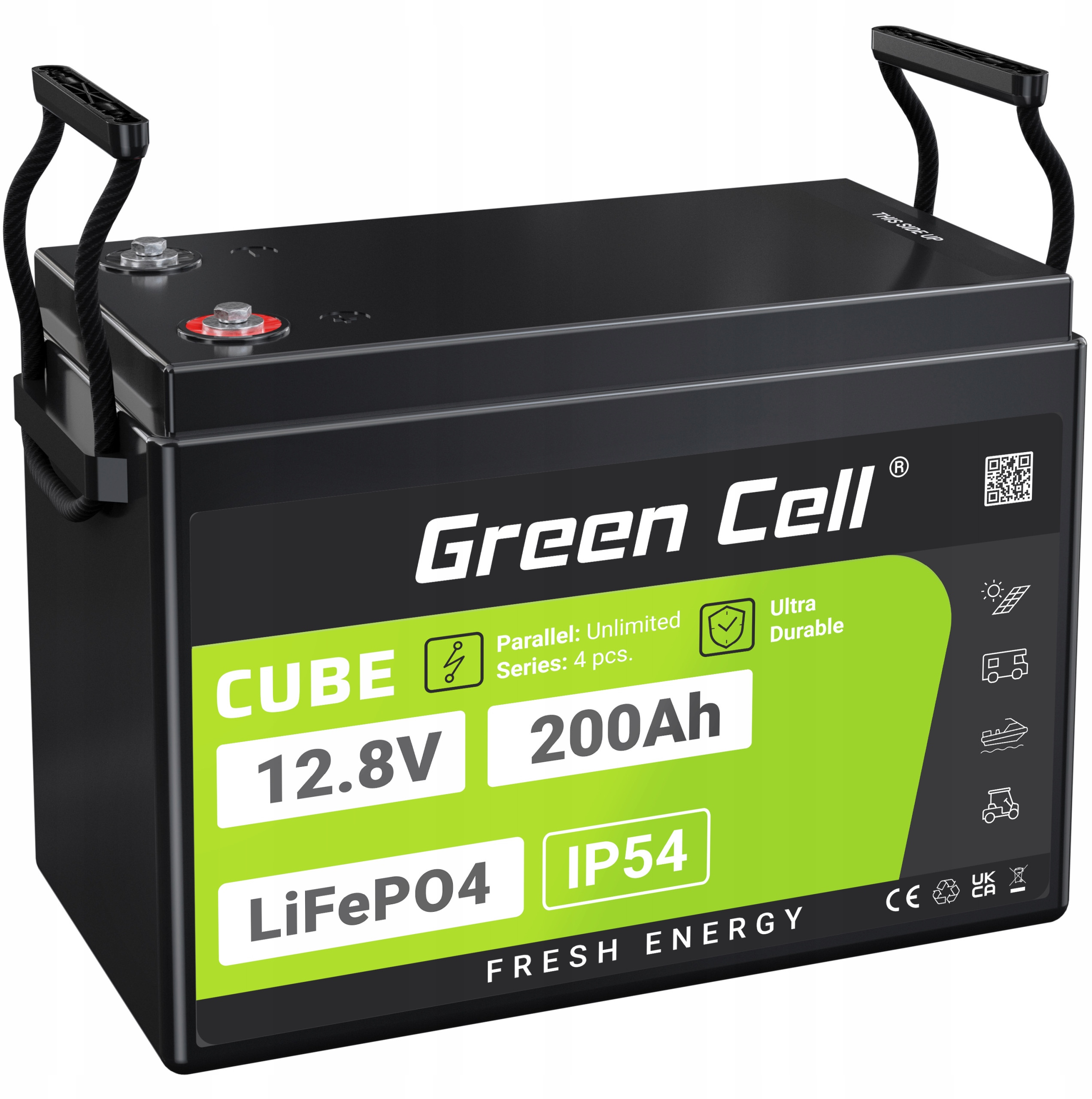 Akumulator LiFePO4 Green Cell CUBE 200Ah 12.8V – Niezawodne źródło energii