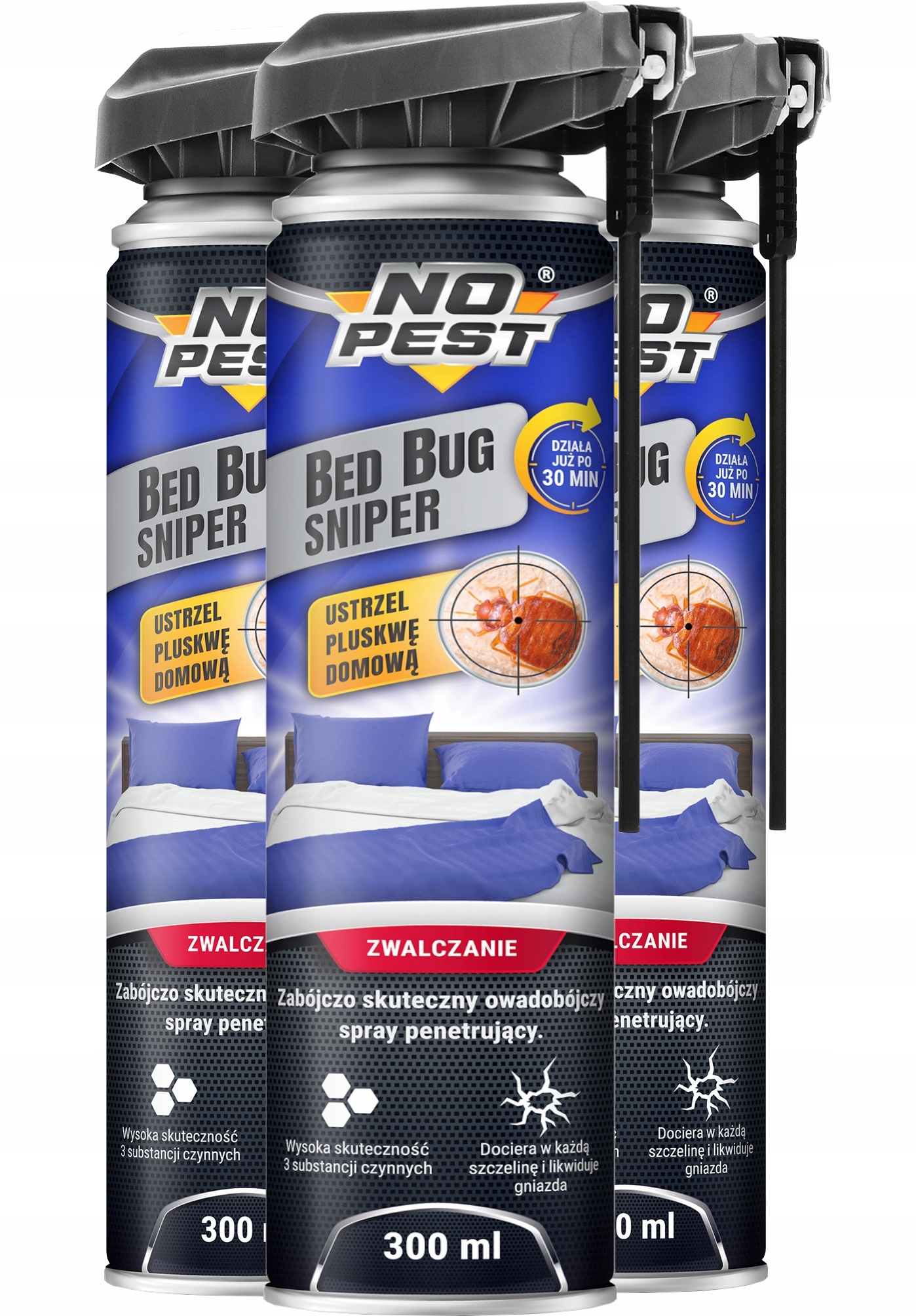 Spray Środek Preparat Oprysk na Pluskwy Domowe Karaluchy 'Bed Bug Sniper' 300ml (3 szt) – Skuteczna ochrona przed insektami