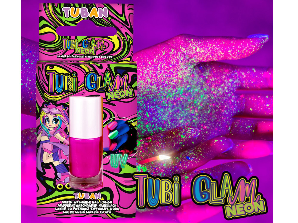 Lakier do paznokci Tubi Glam - Różowy Neon 5ml – Idealny wybór dla młodych dam
