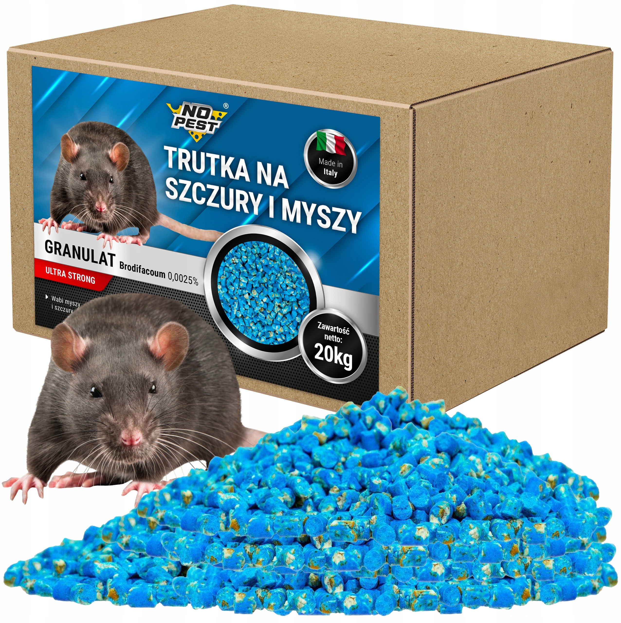 Trutka na Szczury i Myszy Brodifakum 20 kg – Skuteczne rozwiązanie w walce z gryzoniami