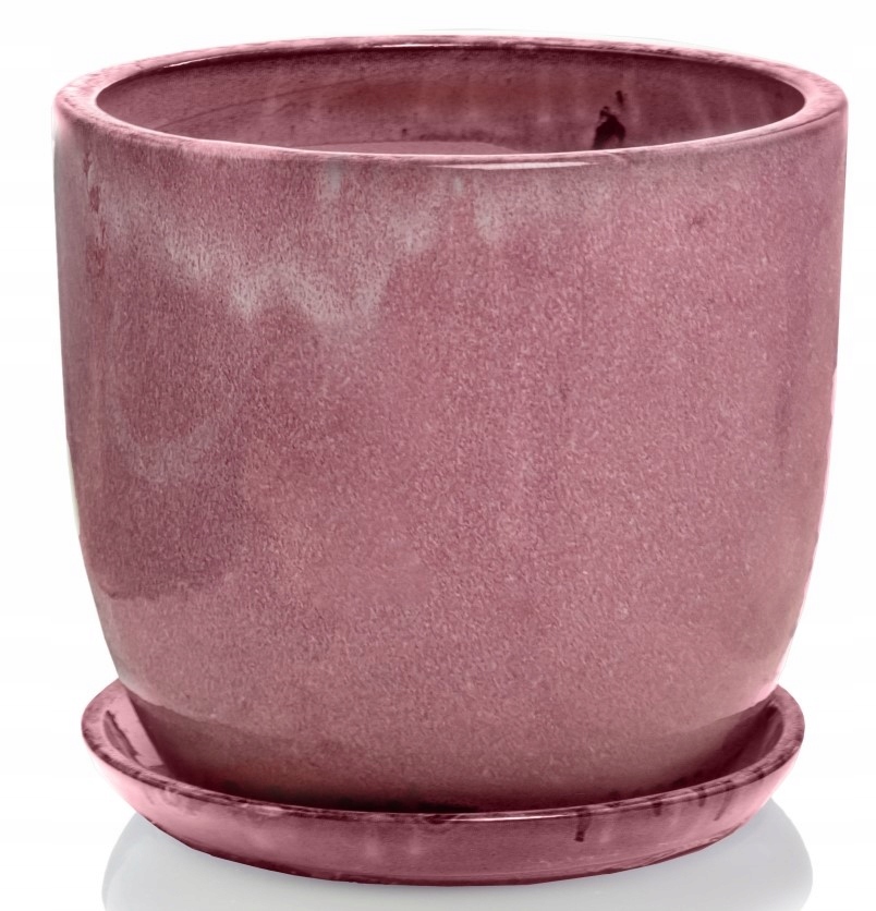 Doniczka ceramiczna z podstawką kremowa okrągła 31x27cm – Elegancja w Twoim ogrodzie