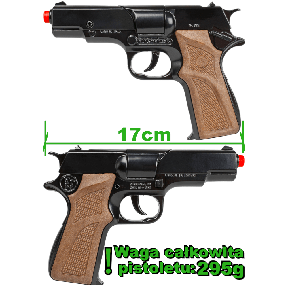 Pistolet Metalowy Na Kapiszony COLT GONHER Policyjny Hukowy 8-Strzałowy TOMDORIX