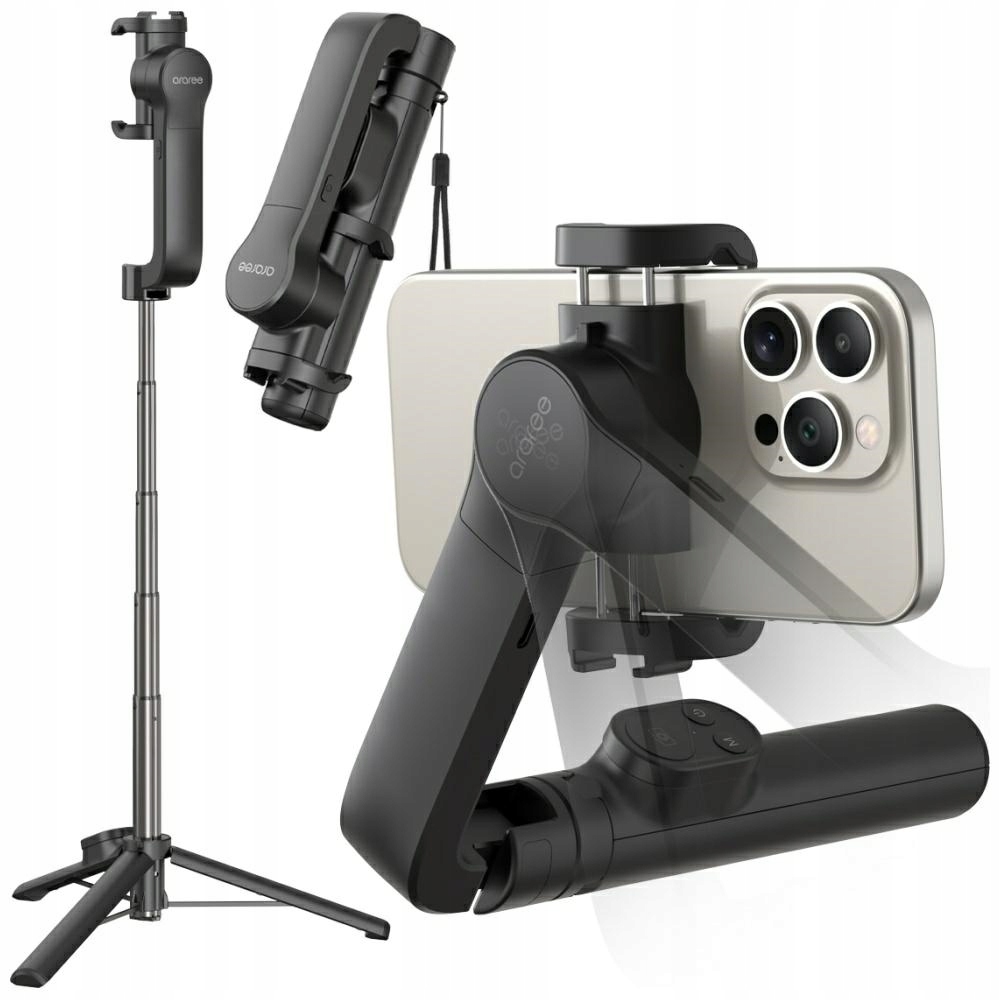 Selfie Stick Gimbal Araree Pod Gimbal 1X Tripod czarny – Idealny towarzysz do zdjęć i filmów