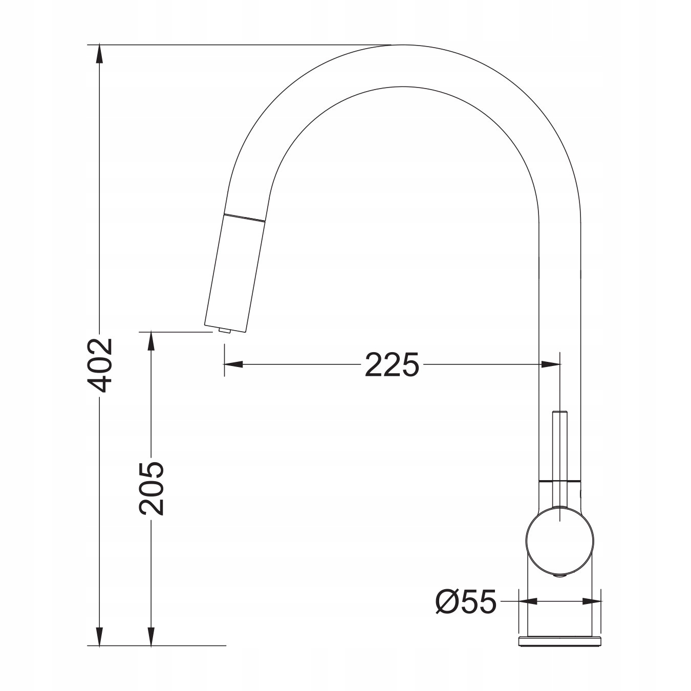 Ergonomiczna wysokość i zasięg wylewki