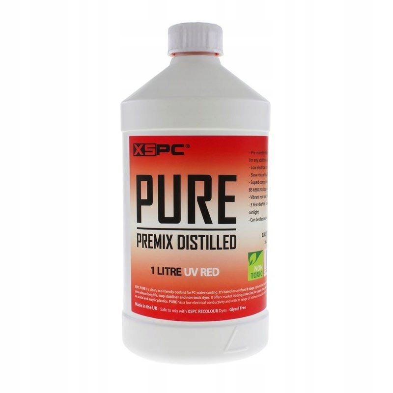 XSPC Pure Coolant, 1 Litr - czerwony, UV płyn chłodzący
