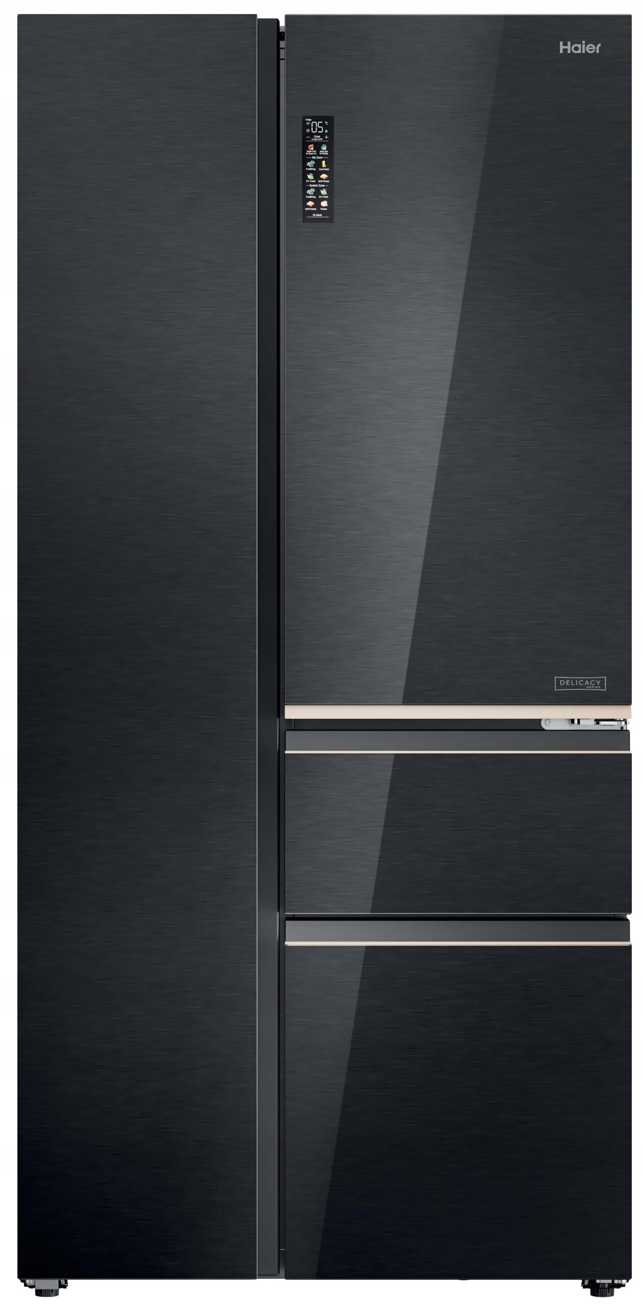 Lodówka S+ 4D 7 No Frost 601 L wysokość 190 cm czarny - SBS Lodówka HAIER HSPR79F19DNGG