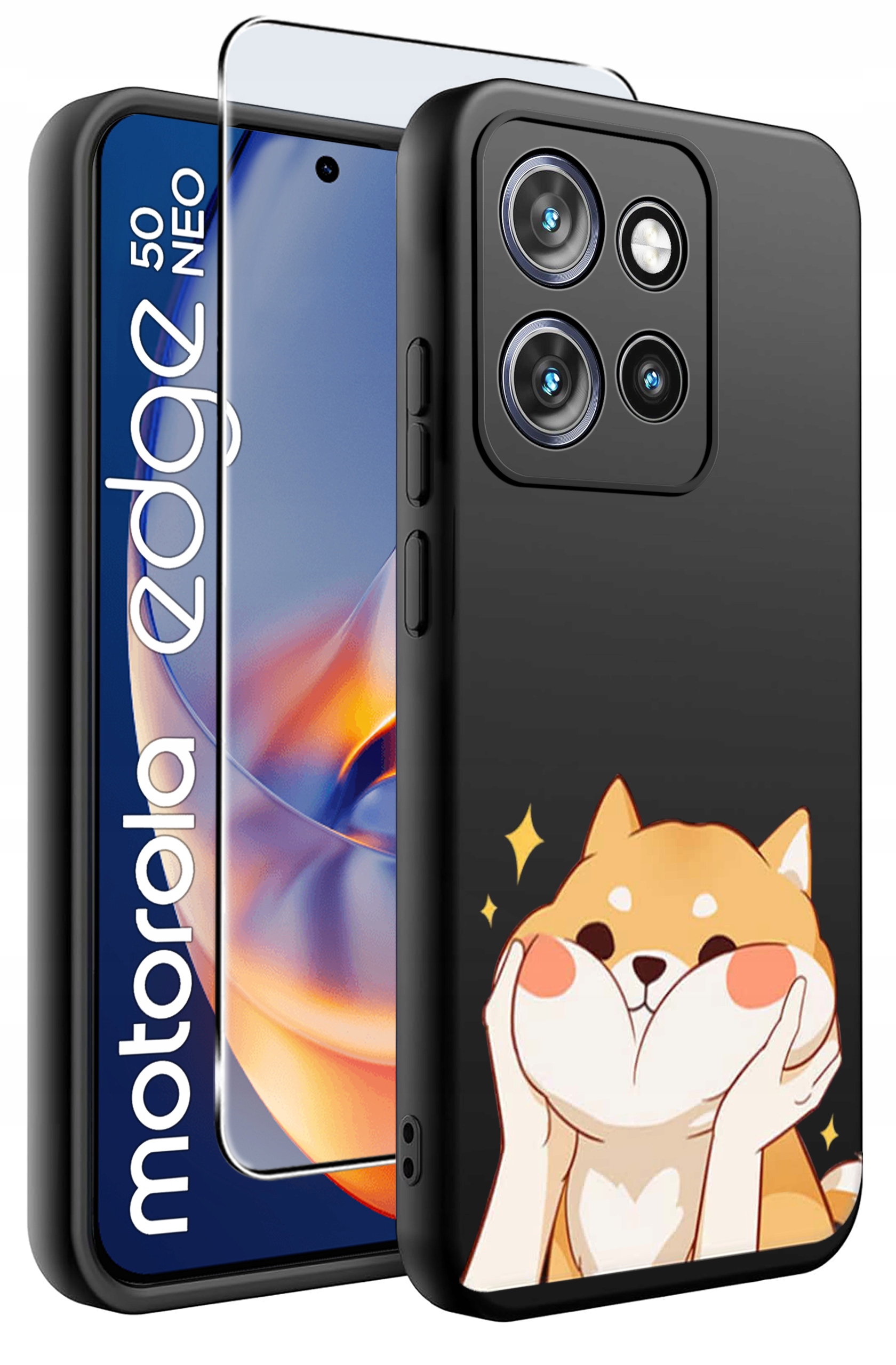 Etui do Motorola Moto EDGE 50 Neo WZORY | Silikonowe Matt Case + Szkło Hartowane 9H